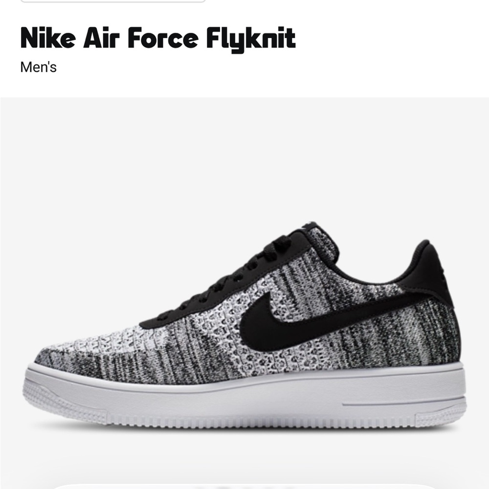 Nike Air Force 1 Flyknit 2.0 Black and White Sneakers